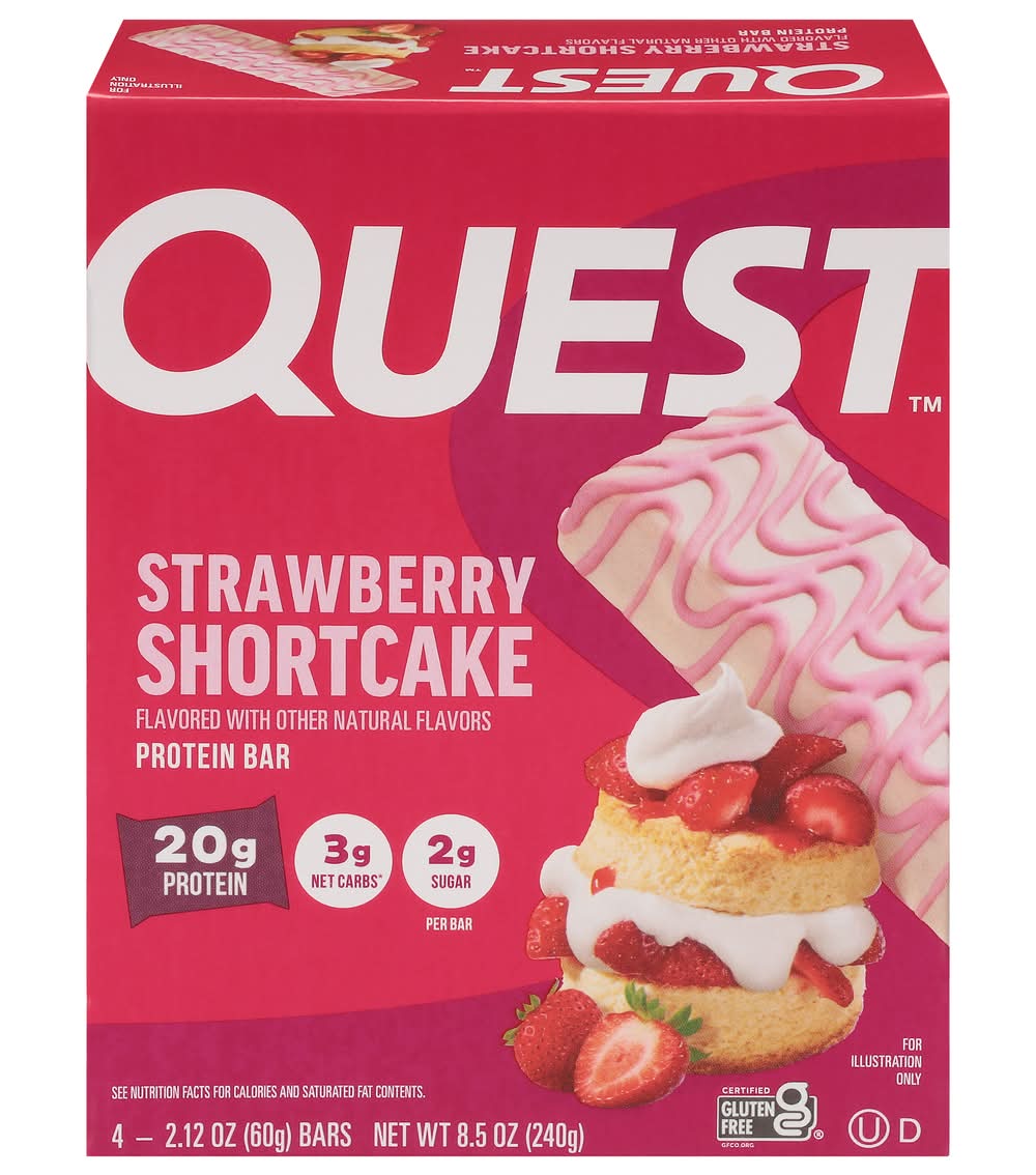 Quest Protein Bars, Strawberry-Shortcake (4 x 2.12 oz)