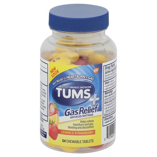 Tums Gas Relief Chewable Tablets (lemon - strawberry)