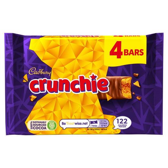 Cadbury Crunchie Bars 4 x 26.1g (104.4g)