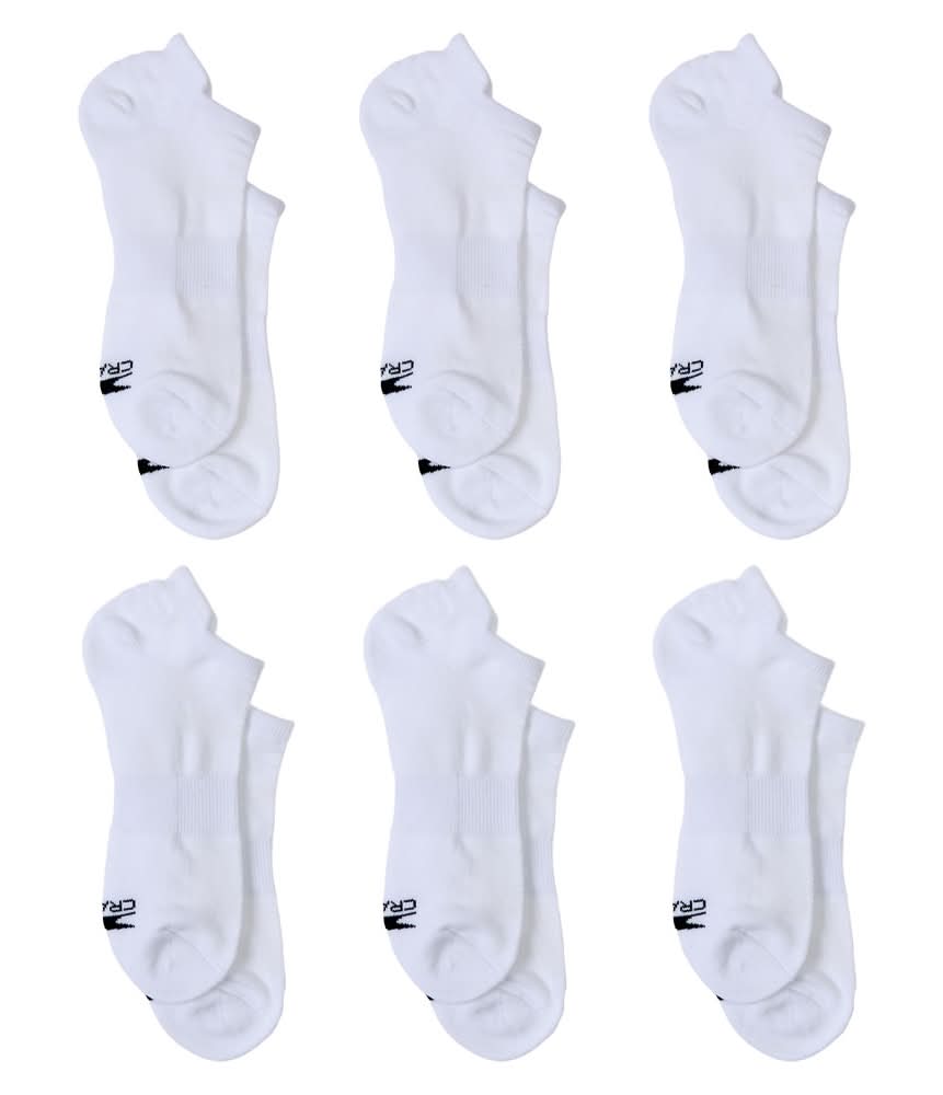 Crane White No Show Cushion Socks