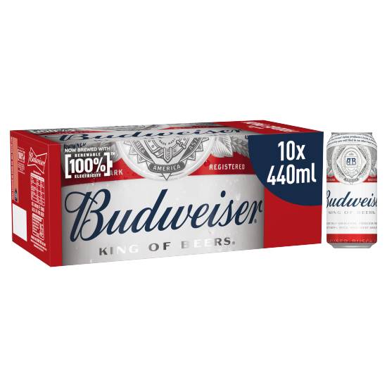 Budweiser Limited Edition Lager Beer Cans (10 x 440ml)