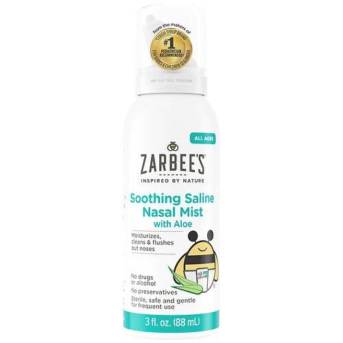 Zarbee's Soothing Saline Nasal Mist with Aloe Fragrance-Free - 3.0 FL OZ