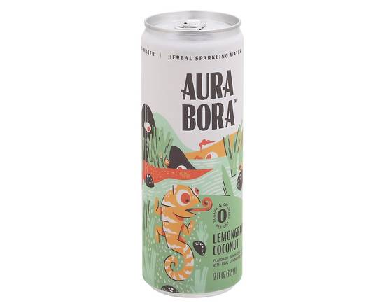 Aura Bora · Lemongrass Coconut Herbal Sparkling Water (12 fl oz)