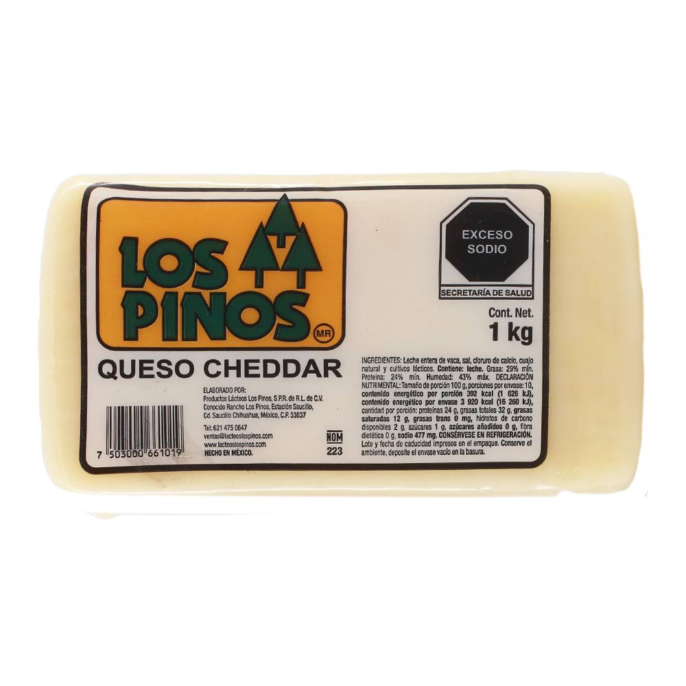Los Pinos queso cheddar (barra 1 kg)
