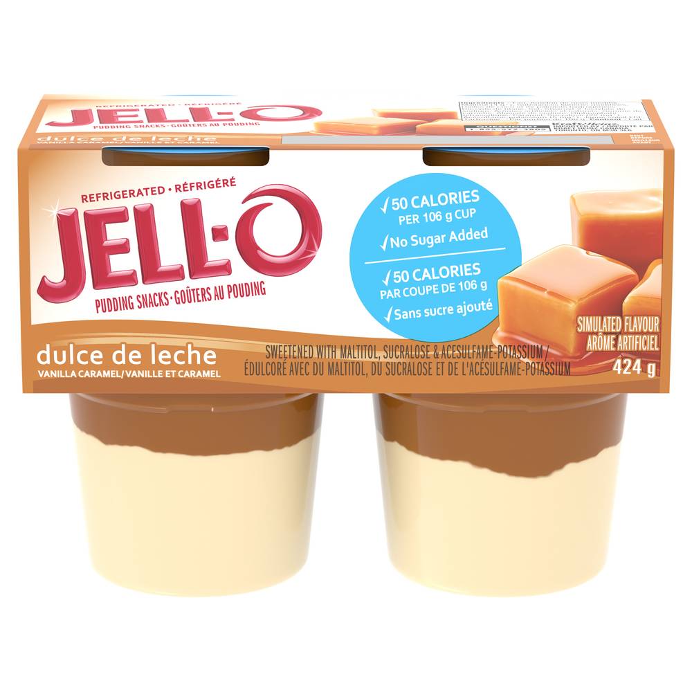 Jell-O Dulce De Leche Vanilla Caramel Pudding Snacks (4x106g)