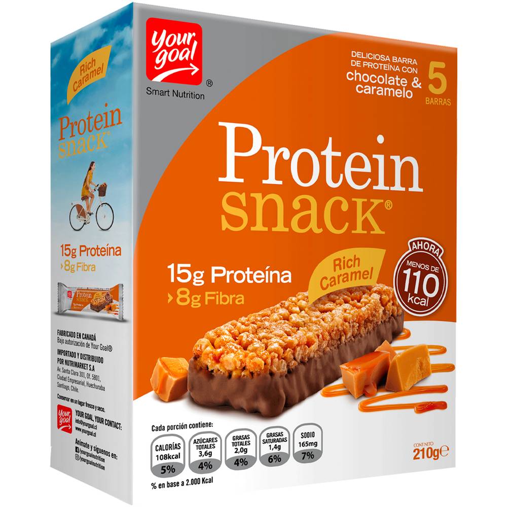 Your goal barra de proteína sabor caramelo (caja 5 u x 42 g c/u)