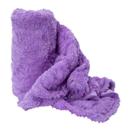 Luxe Collection Faux Fur Throw Blanket 50in x 60in Purple