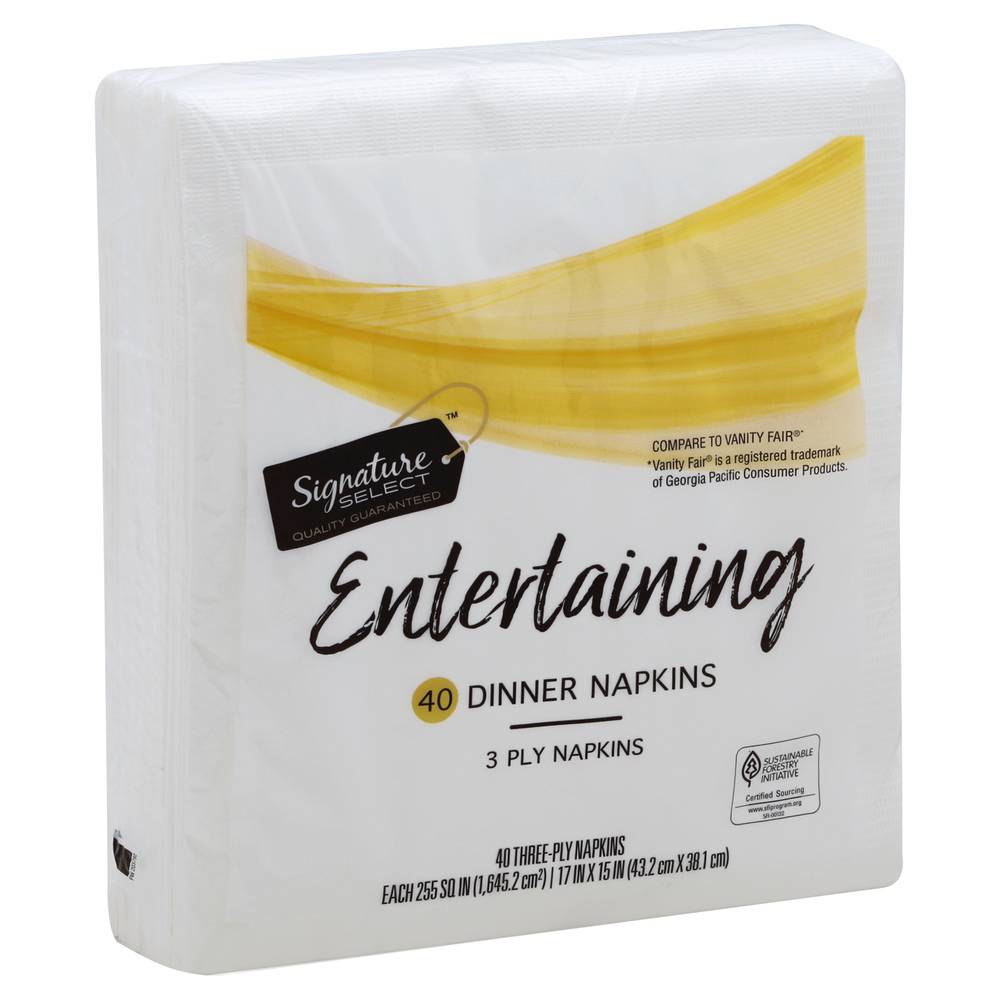 Signature Select 3-Ply Premium Dinner Napkins (40 ct)