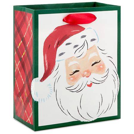 Hallmark Smiling Santa Face Christmas Gift Bag, S