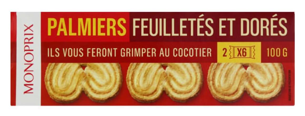 Monoprix - Palmiers feuilletés et dorés (12)