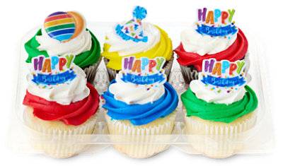 Buttercream With Pick Cupcakes Assorted 6 Count - Each