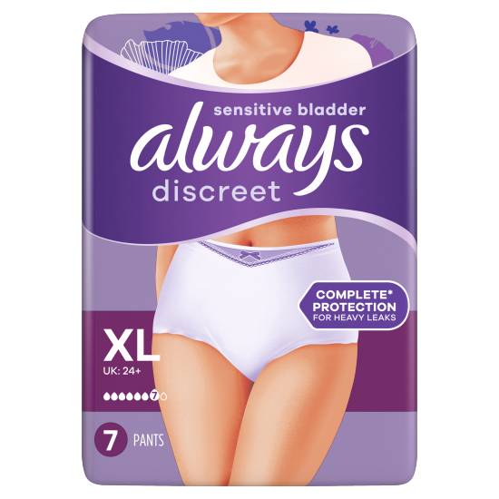 Always Discreet Underwear Incontinence Pants Women Plus Xl X7