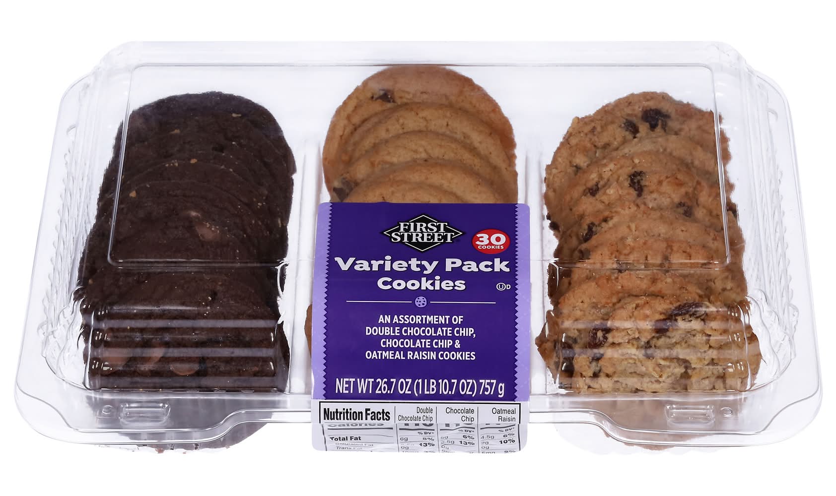 First Street Cookies Variety pack (26.7 oz, 30 ct)