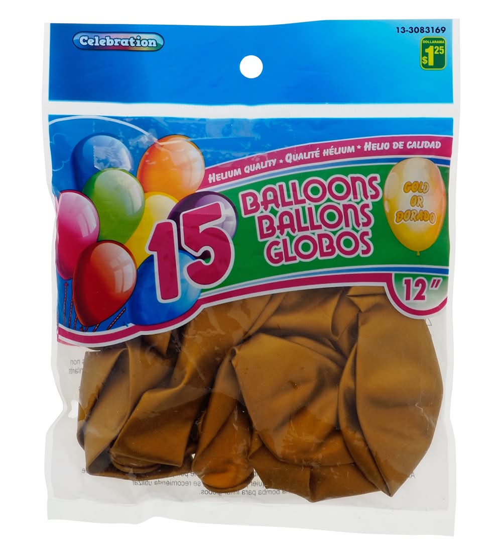 Metallic Balloons, 12'', Gold (20 ct)
