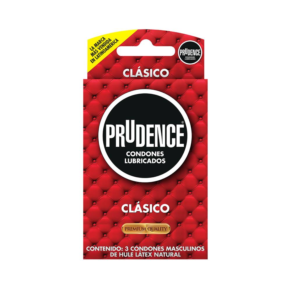 Prudence condón de látex lubricado clásico (3 un)