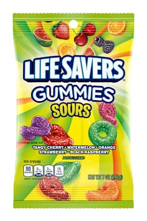 LIFE SAVERS Sour Gummy Candy Pack, Individually Wrapped Candy Bulk, Variety Flavors Box, 12 Bags of Sour Gummies