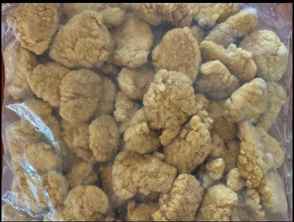 Frozen Pierce Chicken - #13937 Uncooked Chicken Breast Chunk Fritters - 10 lbs (1 Unit per Case)