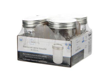 Mainstays Clear Glass Canning Jars (4 ct)