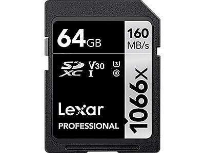 Lexar Professional SILVER 64GB SDXC Memory Card, Class 10, UHS-III (LSD106664G-BNNU)