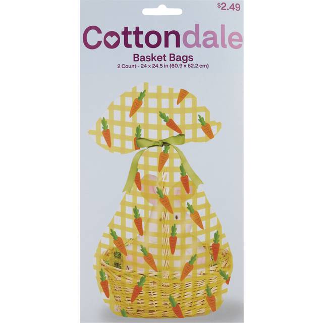 Cottondale Printed Easter Basket Bags, 2 ct