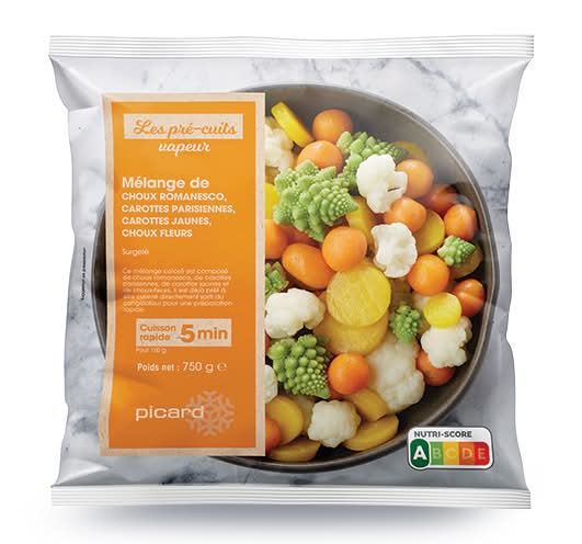 Mélange de choux romanesco, carottes parisiennes