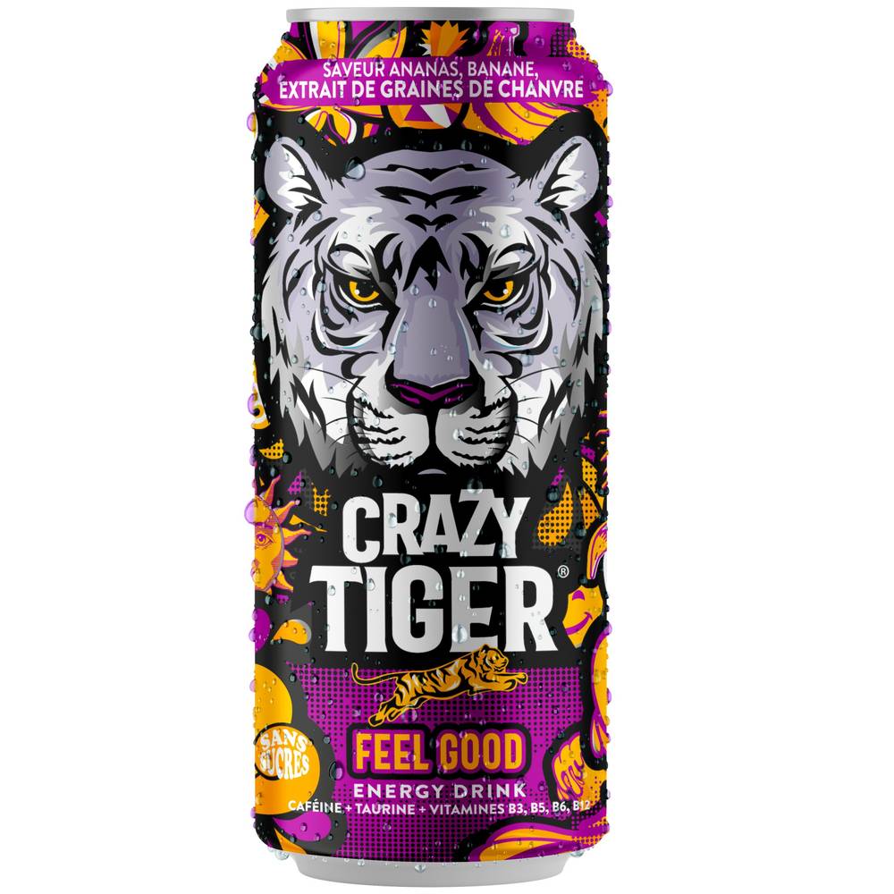 Crazy Tiger - Boisson énergisante (500 ml) (ananas - banane - chanvre)