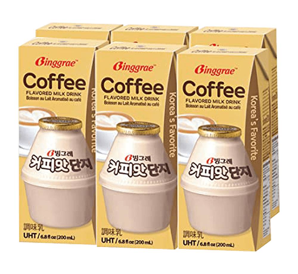 Binggrae Milk Drink, Coffee (6 x 6.8 fl oz)