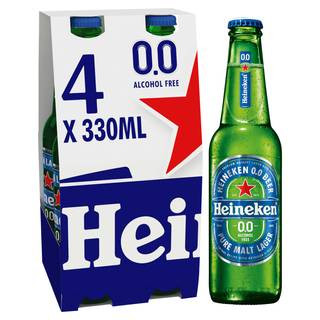 Heineken 0.0 Alcohol Free Lager Beer Bottles 4 x 330ml