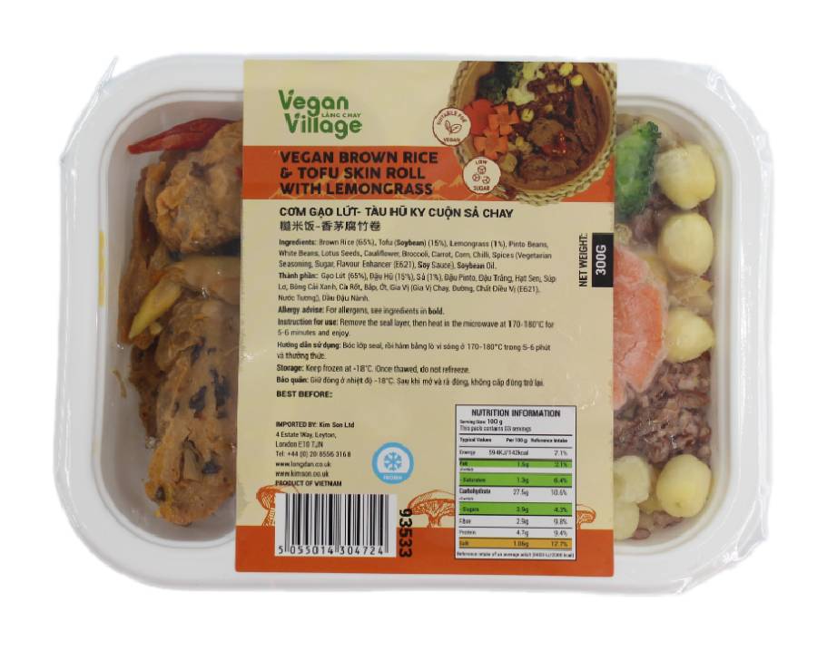 Vegan Village Brown Rice & Tofu Skin Roll With Lemongrass (300g)