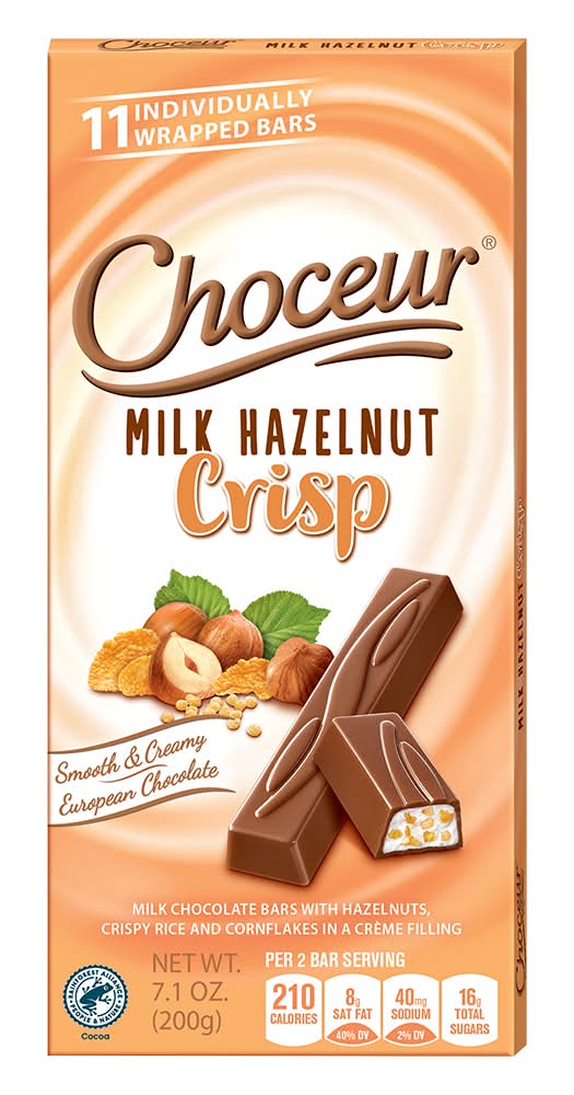 Choceur Chocolate Bars, Milk Hazelnut (7.1 oz)