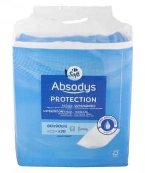 Protector de cama 60x90 cm Carrefour Soft 20 ud.