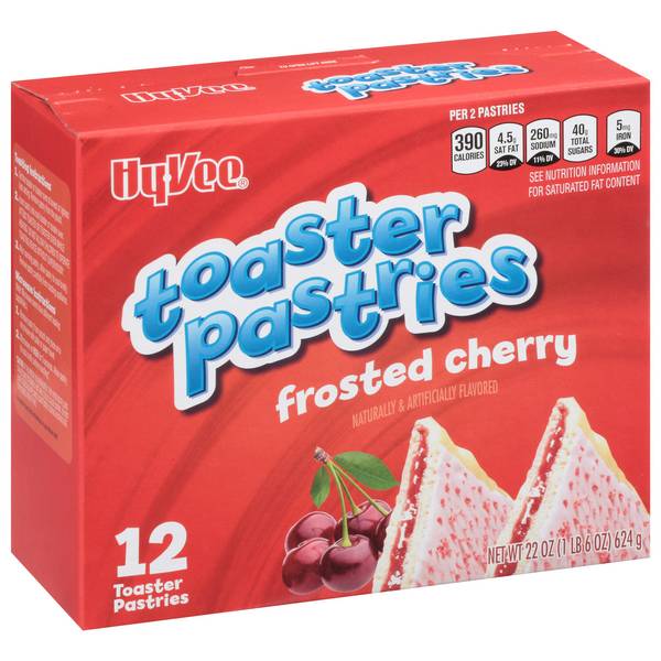 Hy-Vee Frosted Toaster Pastries, Cherry (22 oz, 12 ct)