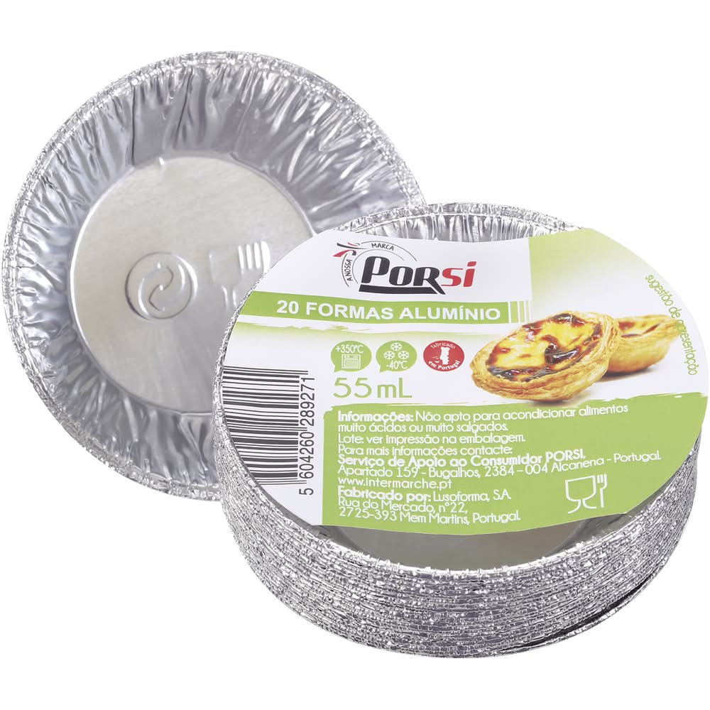 PorSi - Formas de alumÃnio redondas 55 ml, 20 unidades
