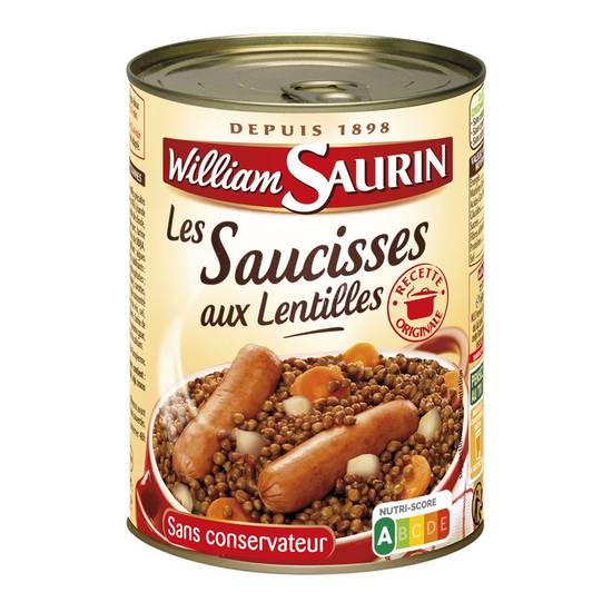 Saucisses lentilles William Saurin 420 g
