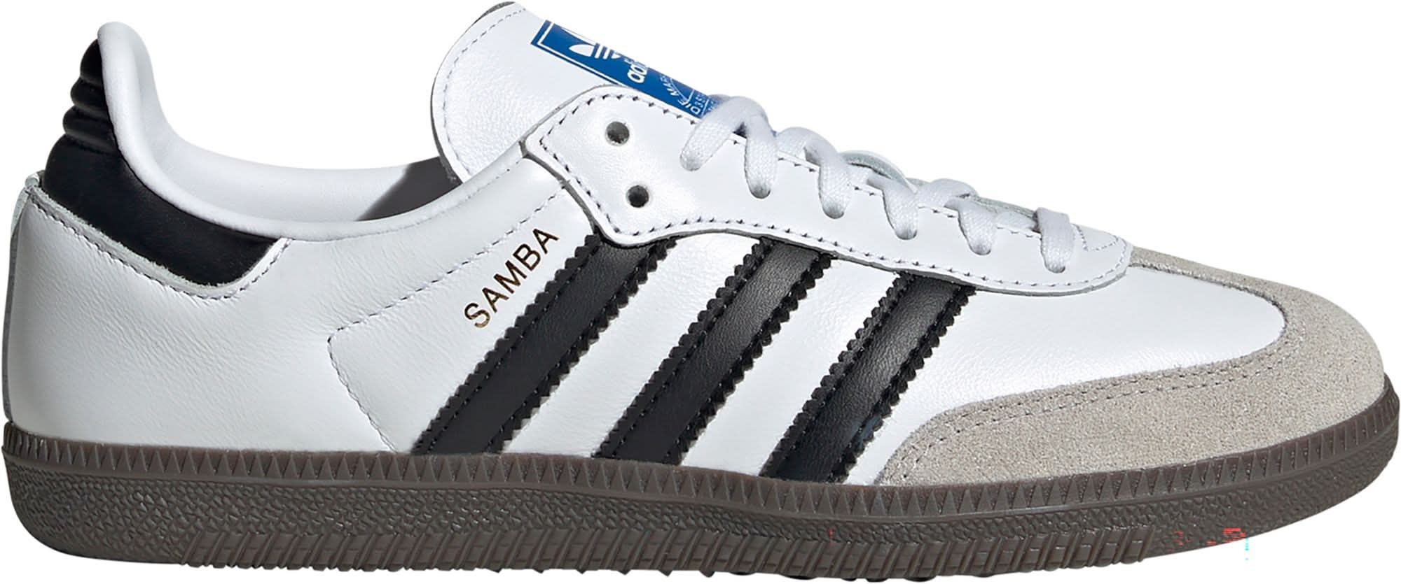 adidas Kids' Grade School Samba OG Shoes (White/Black, 5.0)
