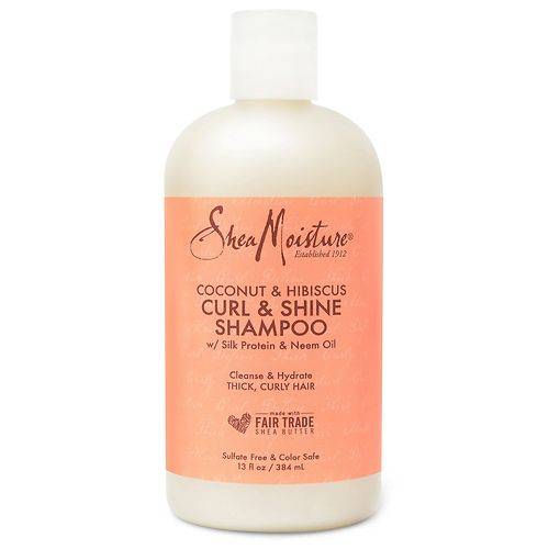 SheaMoisture Curl and Shine Coconut Shampoo, Coconut and Hibiscus - 13.0 oz