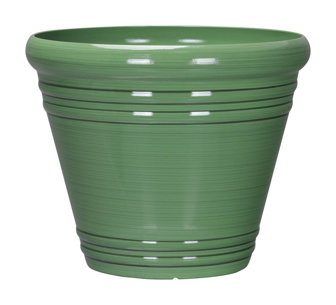 Style Selections Round 20.35-in W Extra Large Green Recycled plastic Contemporary/Modern Indoor/Outdoor Planter with Drainage Holes | PLC1622BGJ