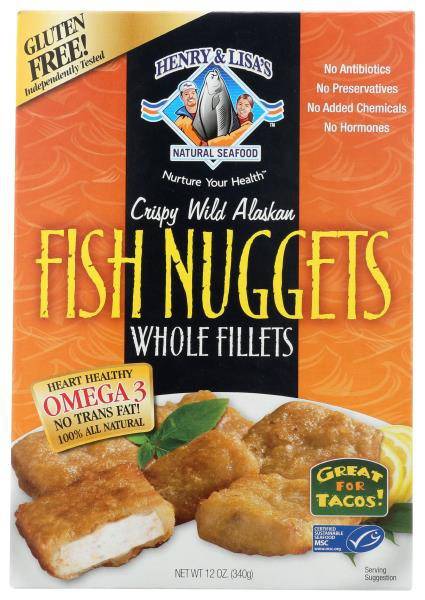 Crispy Wild Alaskan Fish Nuggets Whole Fillets Henry & Lisa's 12 oz