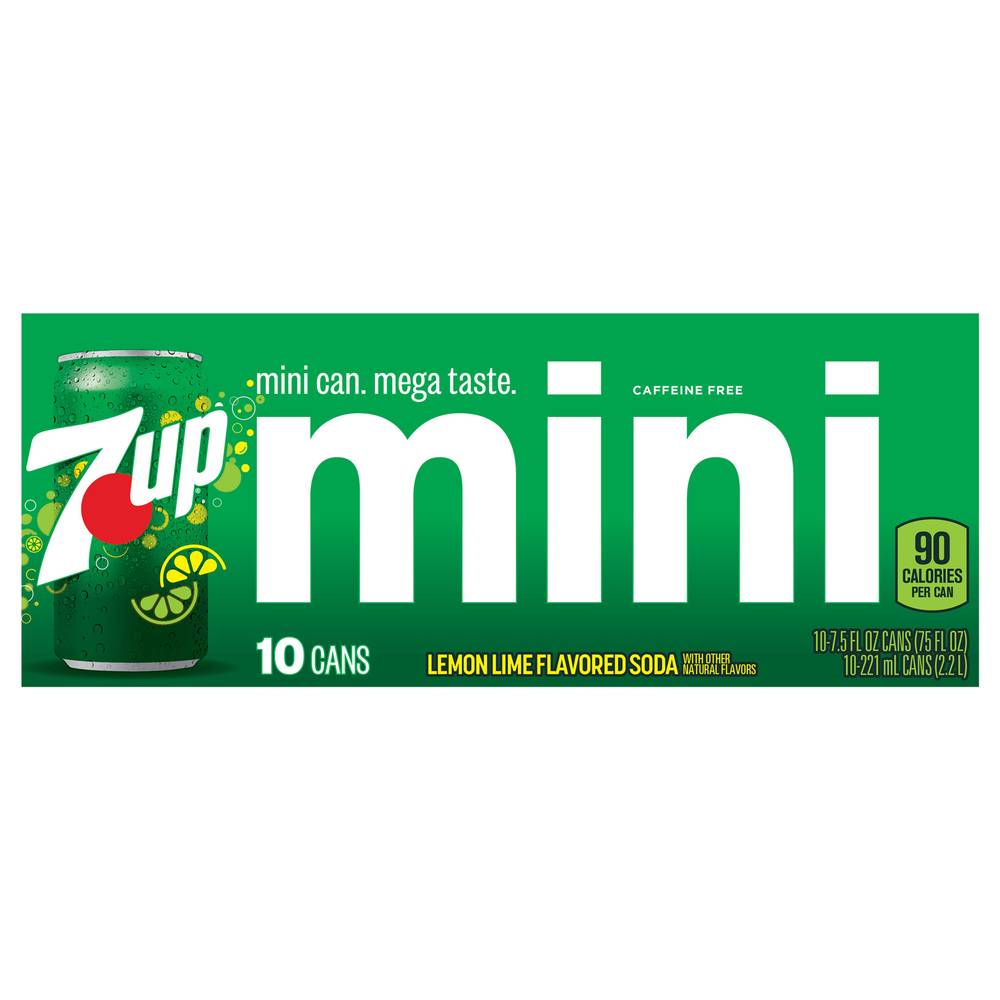 7UP Mini Soda, Lemon Lime (10 x 7.5 fl oz)