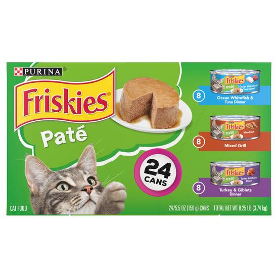 Friskies Pate Ocean Whitefish Grilled & Turkey Wet Cat Food Variety pack