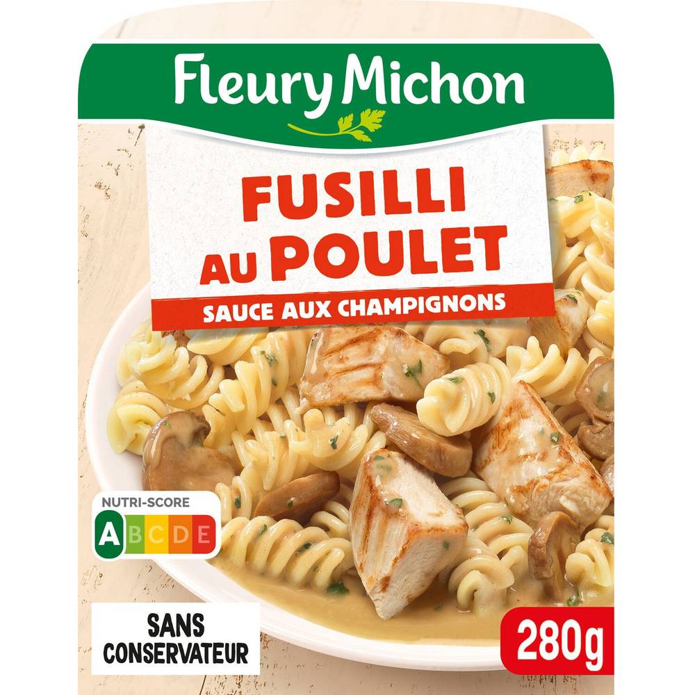 Fleury Michon - Plat cuisiné fusilli poulet sauce champignon (280g)