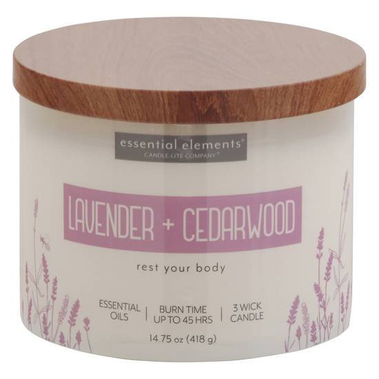 Essential Elements Lavender + Cedarwood Candle