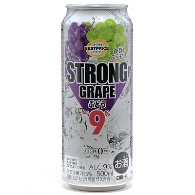 トップバリュ　ベストプライス　ストロング　ぶどう（ＡＬＣ．９％）　５００ｍｌ