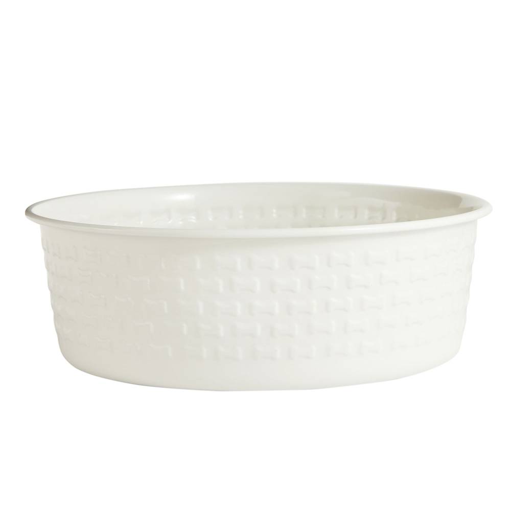 Top Paw® Stainless Steel Cream Embossed Bone Dog Bowl (Color: Cream, Size: 15 Cup)