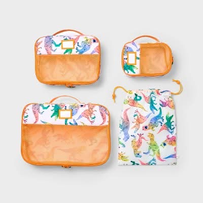 Cat & Jack Kids Packing Cube Set, Dino (4 ct)