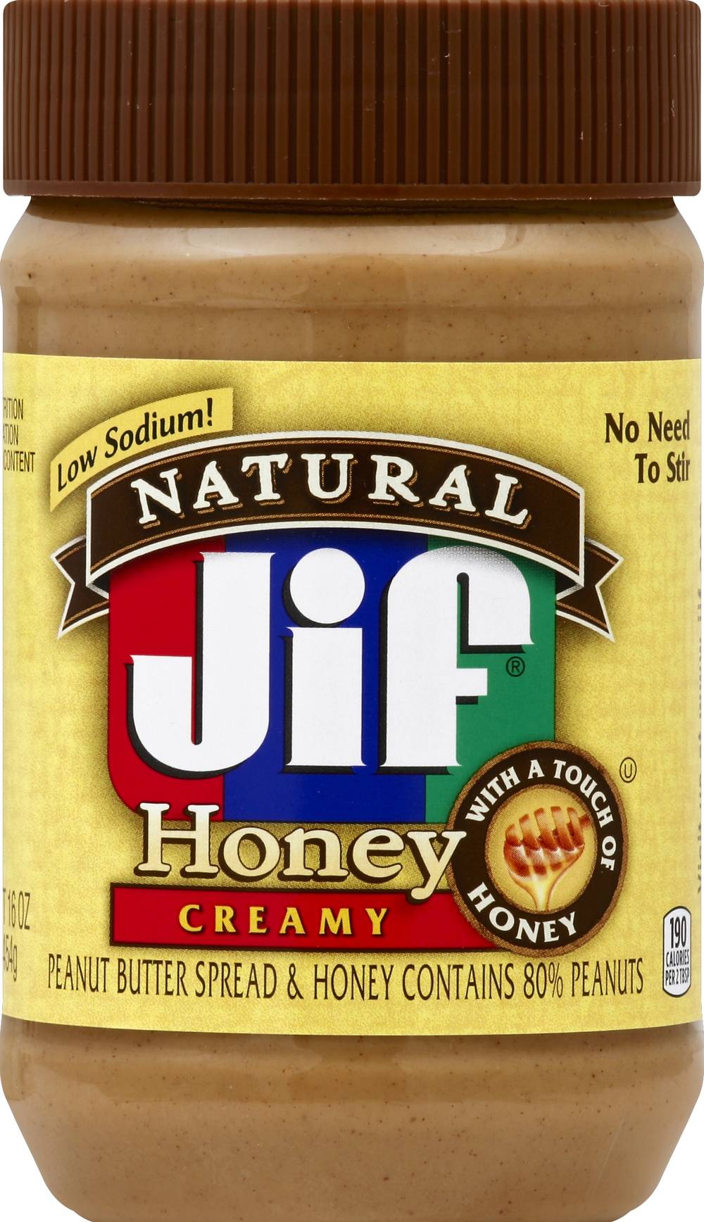 Jif Peanut Butter Spread, Natural Creamy With Honey (16 oz)