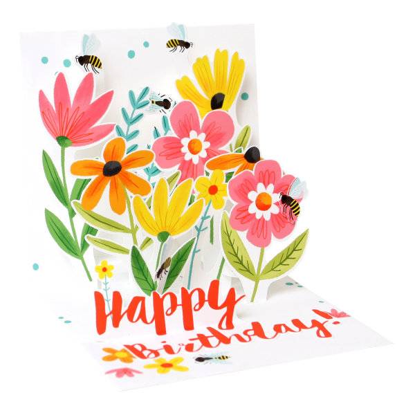 Up With Paper Everyday Bees and Flowers Pop-Up Greeting Card 