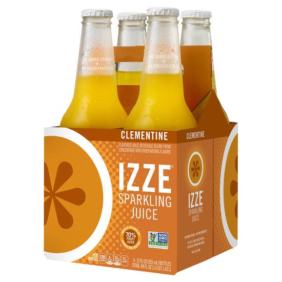 Izze Clementine Sparkling Juice (4 ct, 12 fl oz)