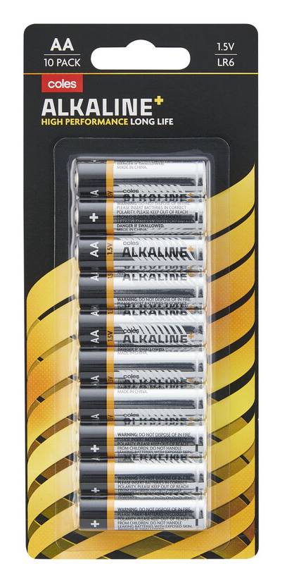 Coles Alkaline+ Aa Battery (10 pack)