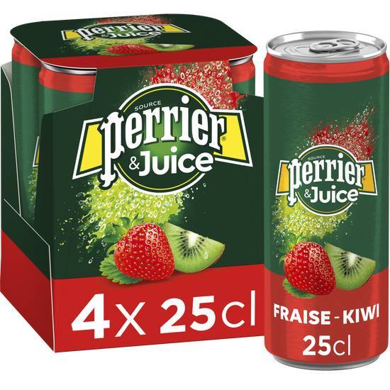 Perrier jus gazeuse aromatisée fraise kiwi (4 pcs, 25 cl)